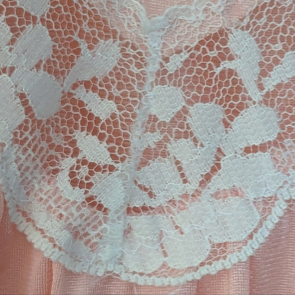 🍑 Petra Slip Dress White Floral Lace Panel 1970 Maxi Nylon Large Nightgown US - Picture 2 of 12